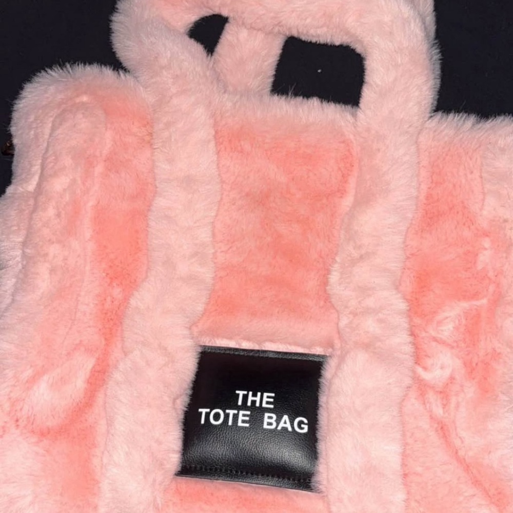 Pink Faux Fur Tote Bag